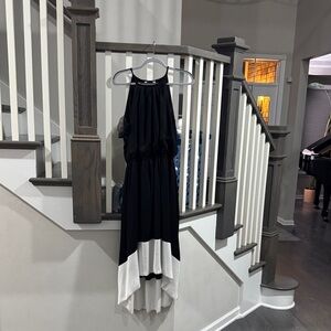 Banana Republic Two-Tone Black and White Midi Dress